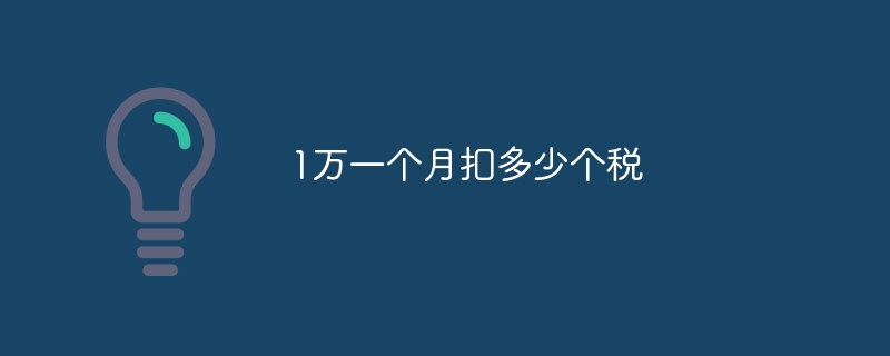 1萬(wàn)一個(gè)月扣多少個(gè)稅