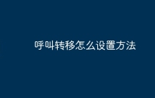 呼叫转移怎么设置方法