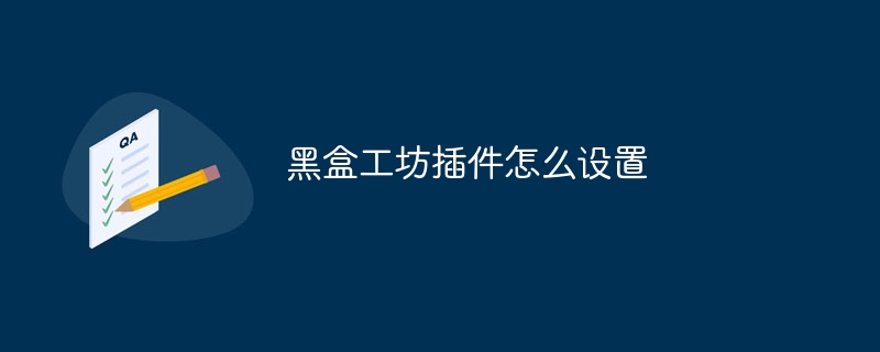 黑盒工坊插件怎么設(shè)置 - 小浪云數(shù)據(jù)