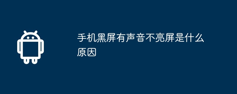 手机黑屏有声音不亮屏是什么原因