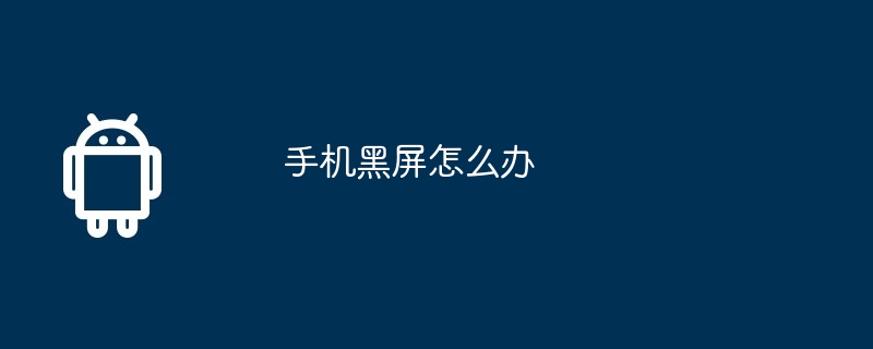 手机黑屏怎么办
