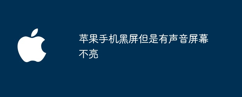 苹果手机黑屏但是有声音屏幕不亮