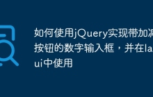 如何使用jQuery实现带加减按钮的数字输入框，并在layui中使用