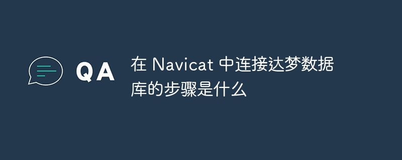 在 Navicat 中连接达梦数据库的步骤是什么 - 小浪云数据