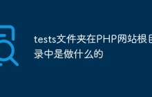tests文件夹在PHP网站根目录中是做什么的