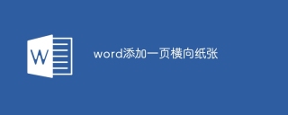 word添加一页横向纸张