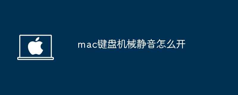 mac键盘机械静音怎么开 - 小浪云数据