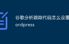 谷歌分析跟踪代码怎么设置wordpress