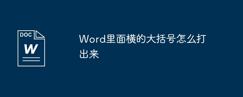 Word里面横的大括号怎么打出来