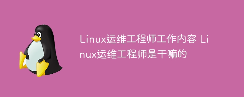 Linux運(yùn)維工程師工作內(nèi)容 Linux運(yùn)維工程師是干嘛的