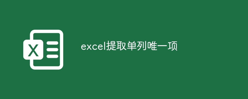 excel提取單列唯一項