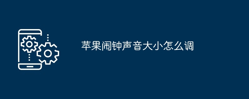 苹果闹钟声音大小怎么调