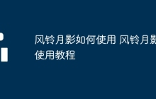 风铃月影如何使用 风铃月影使用教程