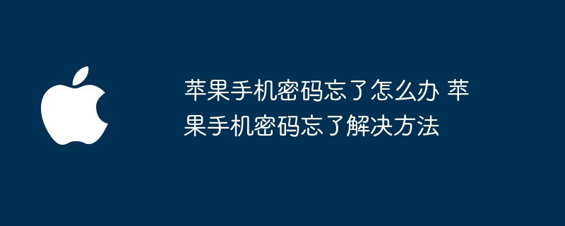 苹果手机密码忘了怎么办 苹果手机密码忘了解决方法