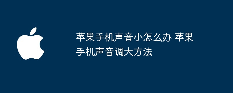 苹果手机声音小怎么办 苹果手机声音调大方法