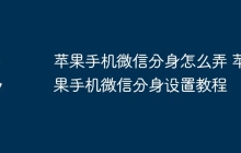 苹果手机微信分身怎么弄 苹果手机微信分身设置教程