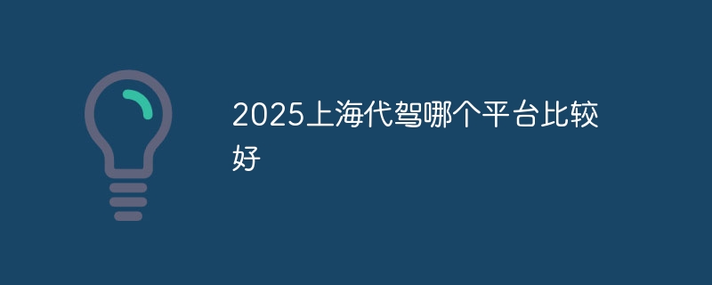 2025上海代驾哪个平台比较好