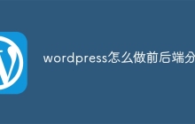 wordpress怎么做前后端分离