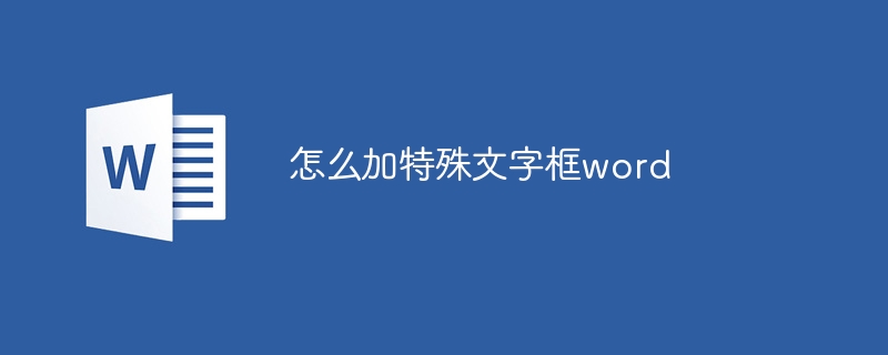 怎么加特殊文字框word - 小浪云数据