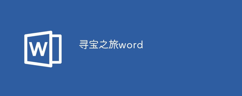 寻宝之旅word - 小浪云数据