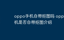 oppo手机自带抠图吗 oppo手机是否自带抠图介绍