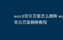 word空白页面怎么删除 word空白页面删除教程