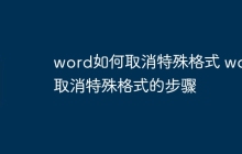 word如何取消特殊格式 word取消特殊格式的步骤