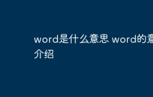 word是什么意思 word的意思介绍