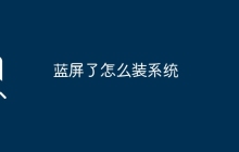 蓝屏了怎么装系统