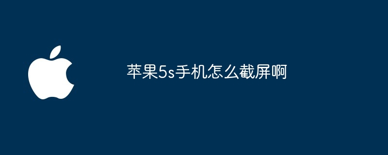 苹果5s手机怎么截屏啊