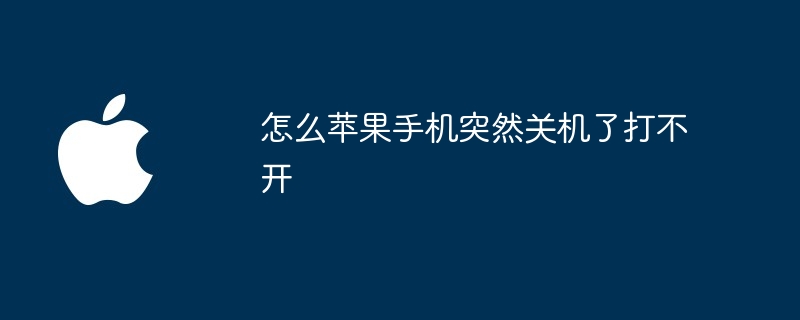 怎么苹果手机突然关机了打不开
