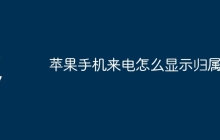 苹果手机来电怎么显示归属地