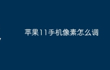 苹果11手机像素怎么调