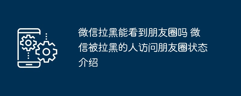 微信拉黑能看到朋友圈吗 微信被拉黑的人访问朋友圈状态介绍