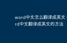 word中文怎么翻译成英文 word中文翻译成英文的方法