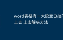 word表格有一大段空白拉不上去 word表格有一大段空白拉不上去解决方法