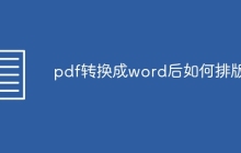 pdf转换成word后如何排版