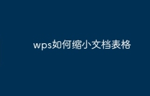 wps如何缩小文档表格