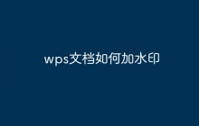 wps文档如何加水印