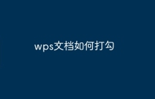 wps文档如何打勾