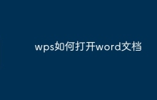 wps如何打开word文档