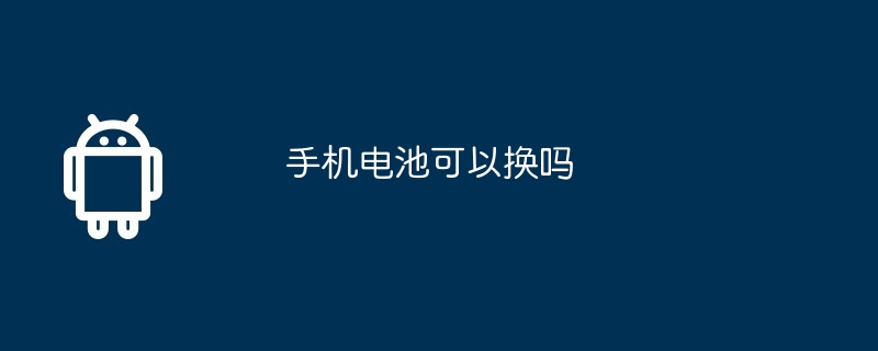 手机电池可以换吗