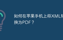如何在苹果手机上将XML转换为PDF？