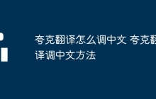 夸克翻译怎么调中文 夸克翻译调中文方法