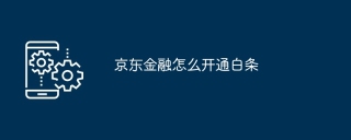 京东金融怎么开通白条