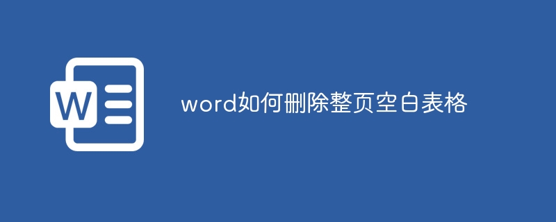 word如何刪除整頁空白表格