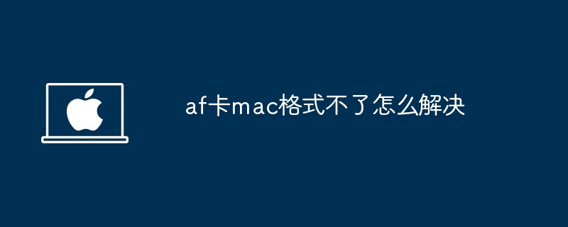 af卡mac格式不了怎么解决 - 小浪资源网