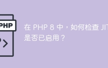 在 PHP 8 中,如何检查 JIT 是否已启用?