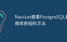 Navicat查看PostgreSQL数据库密码的方法