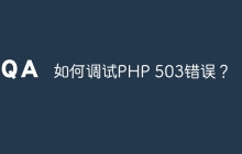 如何调试PHP 503错误？